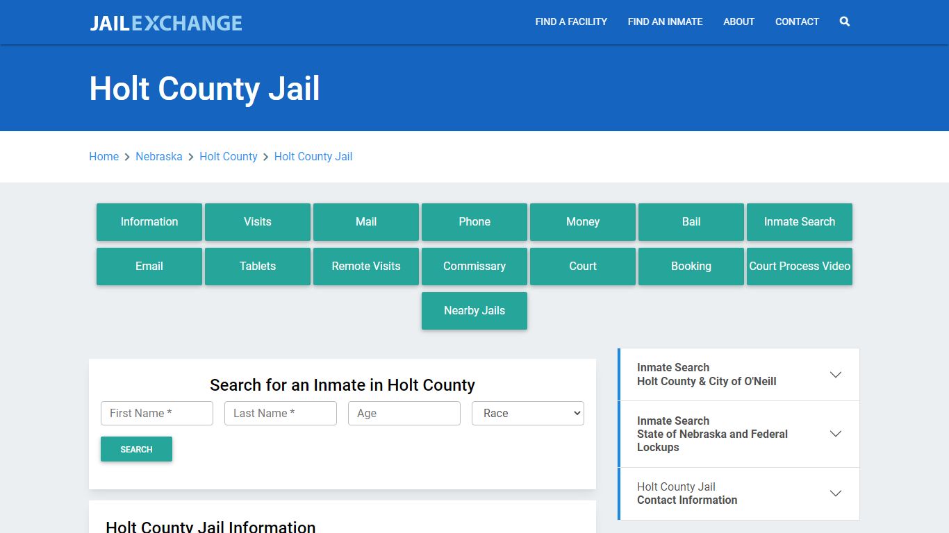 Holt County Jail Roster Lookup, NE, Inmate Search - Jail Exchange